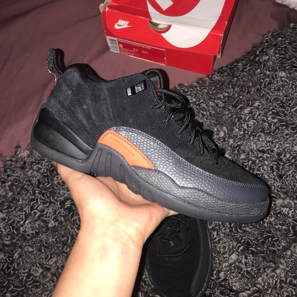 black and orange jordan 12